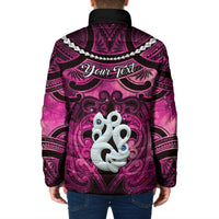 Personalised Maori Matariki Manaia Mawhero Padded Jacket Maori Kowhaiwhai Pattern Galaxy