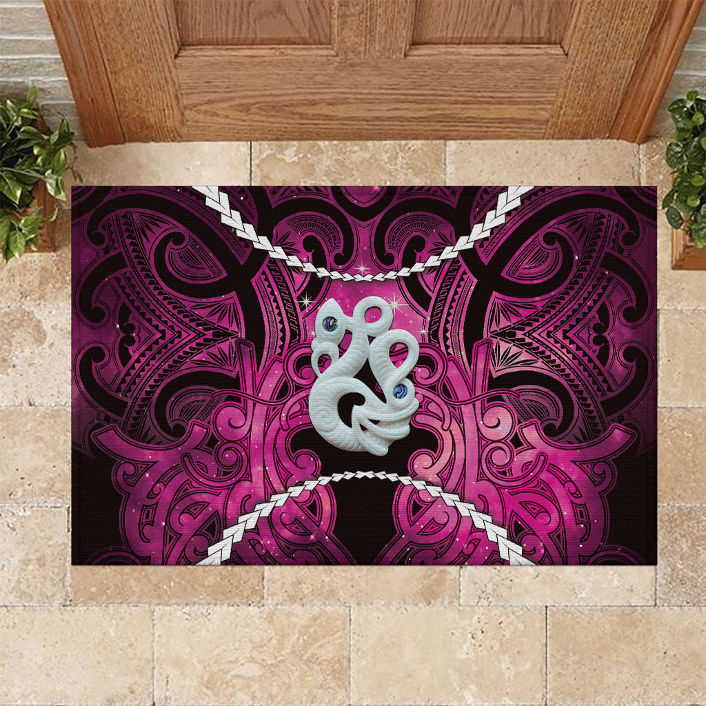 Maori Matariki Manaia Mawhero Rubber Doormat Maori Kowhaiwhai Pattern Galaxy