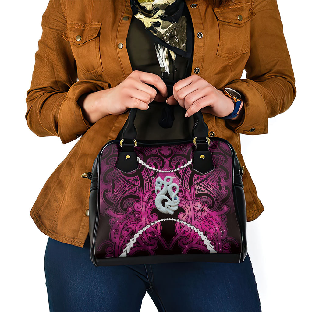 Maori Matariki Manaia Mawhero Shoulder Handbag Maori Kowhaiwhai Pattern Galaxy