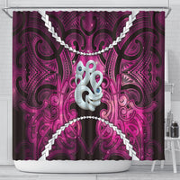 Maori Matariki Manaia Mawhero Shower Curtain Maori Kowhaiwhai Pattern Galaxy