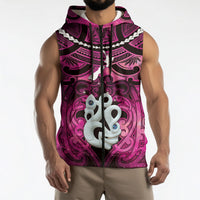 Personalised Maori Matariki Manaia Mawhero Sleeveless Zip Hoodie Maori Kowhaiwhai Pattern Galaxy