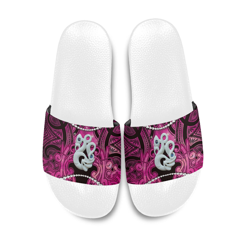 Maori Matariki Manaia Mawhero Slide Sandals Maori Kowhaiwhai Pattern Galaxy