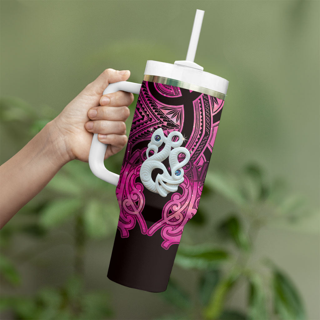 Personalised Maori Matariki Manaia Mawhero Tumbler With Handle Maori Kowhaiwhai Pattern Galaxy