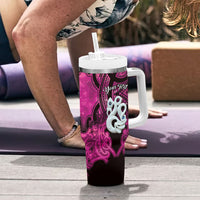 Personalised Maori Matariki Manaia Mawhero Tumbler With Handle Maori Kowhaiwhai Pattern Galaxy