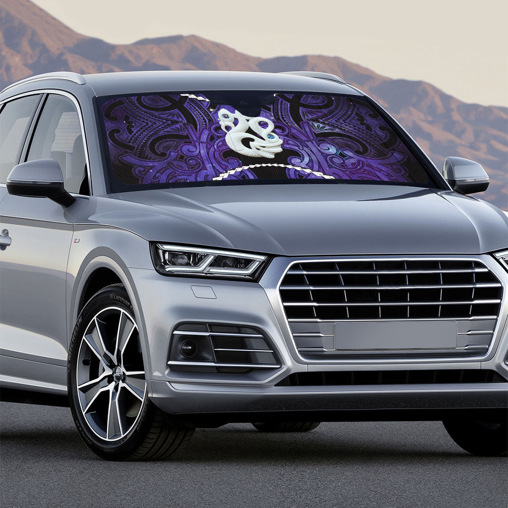 Maori Matariki Manaia Waiporoporo Auto Sun Shade Maori Kowhaiwhai Pattern Galaxy