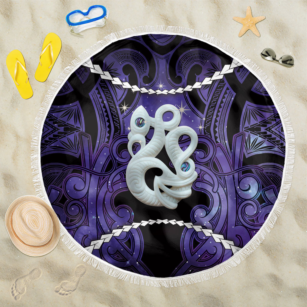Maori Matariki Manaia Waiporoporo Beach Blanket Maori Kowhaiwhai Pattern Galaxy