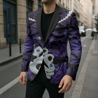 Personalised Maori Matariki Manaia Waiporoporo Blazer Maori Kowhaiwhai Pattern Galaxy