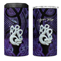 Personalised Maori Matariki Manaia Waiporoporo 4 in 1 Can Cooler Tumbler Maori Kowhaiwhai Pattern Galaxy LT01 One Size: 16 oz Purple - Polynesian Pride
