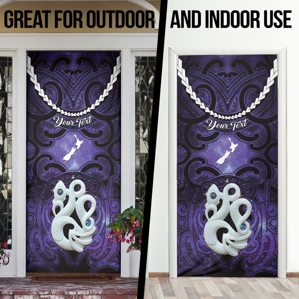 Personalised Maori Matariki Manaia Waiporoporo Door Cover Maori Kowhaiwhai Pattern Galaxy