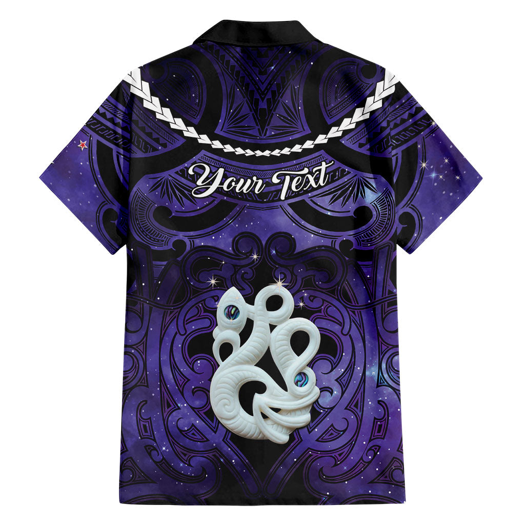 Personalised Maori Matariki Manaia Waiporoporo Family Matching Off The Shoulder Long Sleeve Dress and Hawaiian Shirt Maori Kowhaiwhai Pattern Galaxy LT01 - Polynesian Pride