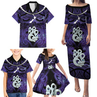 Personalised Maori Matariki Manaia Waiporoporo Family Matching Puletasi and Hawaiian Shirt Maori Kowhaiwhai Pattern Galaxy LT01 - Polynesian Pride