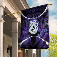 Maori Matariki Manaia Waiporoporo Garden Flag Maori Kowhaiwhai Pattern Galaxy LT01 House Flag Purple - Polynesian Pride