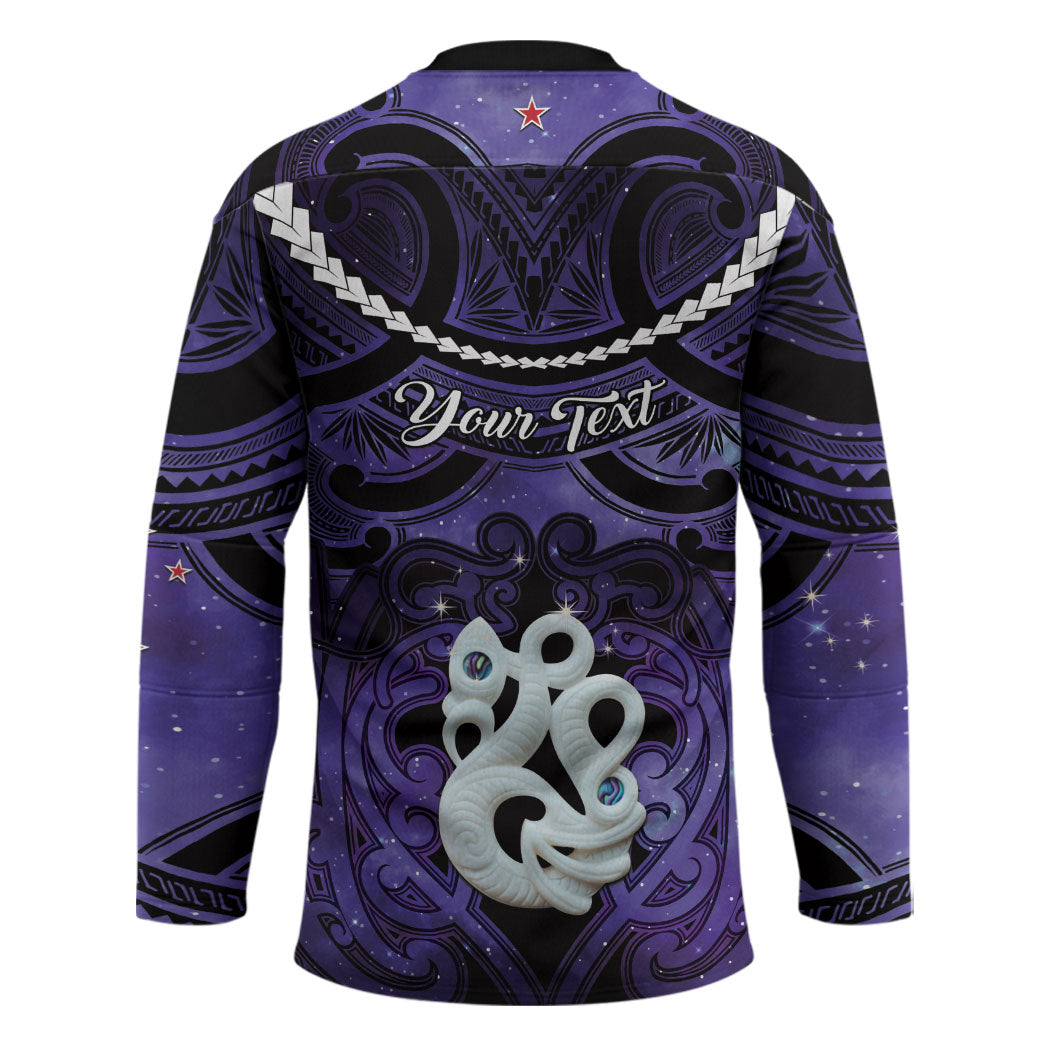 Personalised Maori Matariki Manaia Waiporoporo Hockey Jersey Maori Kowhaiwhai Pattern Galaxy