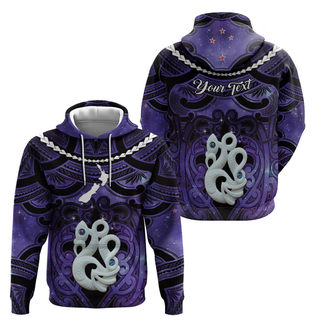 Personalised Maori Matariki Manaia Waiporoporo Hoodie Maori Kowhaiwhai Pattern Galaxy