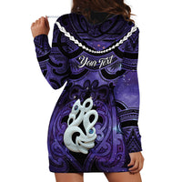 Personalised Maori Matariki Manaia Waiporoporo Hoodie Dress Maori Kowhaiwhai Pattern Galaxy LT01 - Polynesian Pride