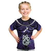 Personalised Maori Matariki Manaia Waiporoporo Kid T Shirt Maori Kowhaiwhai Pattern Galaxy
