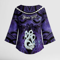 Personalised Maori Matariki Manaia Waiporoporo Kimono Sleeve Blouse Maori Kowhaiwhai Pattern Galaxy