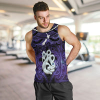 Personalised Maori Matariki Manaia Waiporoporo Men Tank Top Maori Kowhaiwhai Pattern Galaxy LT01 Purple - Polynesian Pride
