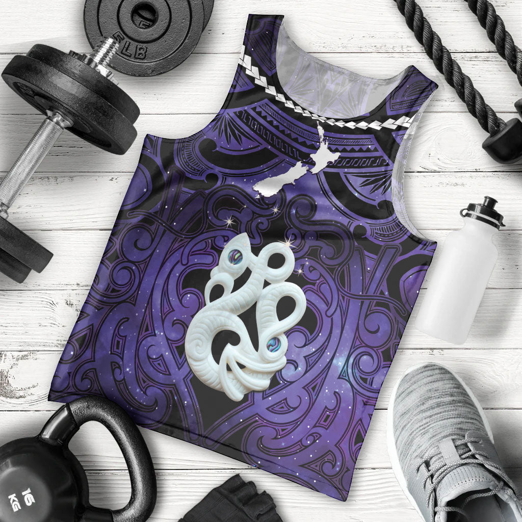 Personalised Maori Matariki Manaia Waiporoporo Men Tank Top Maori Kowhaiwhai Pattern Galaxy LT01 - Polynesian Pride