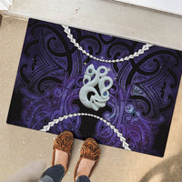 Maori Matariki Manaia Waiporoporo Rubber Doormat Maori Kowhaiwhai Pattern Galaxy
