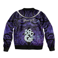 Personalised Maori Matariki Manaia Waiporoporo Sleeve Zip Bomber Jacket Maori Kowhaiwhai Pattern Galaxy
