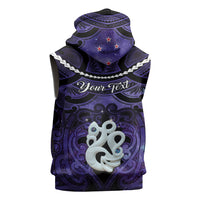 Personalised Maori Matariki Manaia Waiporoporo Sleeveless Zip Hoodie Maori Kowhaiwhai Pattern Galaxy LT01 - Polynesian Pride