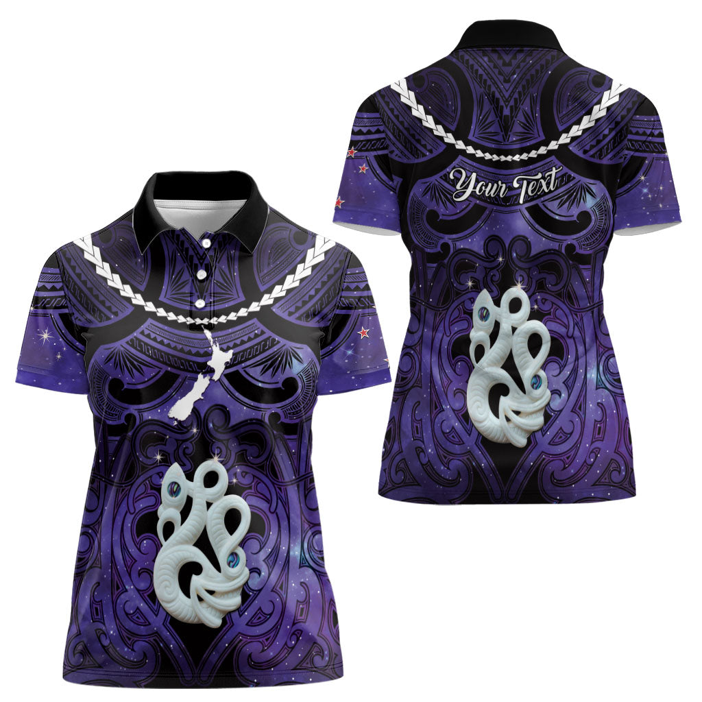 Personalised Maori Matariki Manaia Waiporoporo Women Polo Shirt Maori Kowhaiwhai Pattern Galaxy LT01 - Polynesian Pride