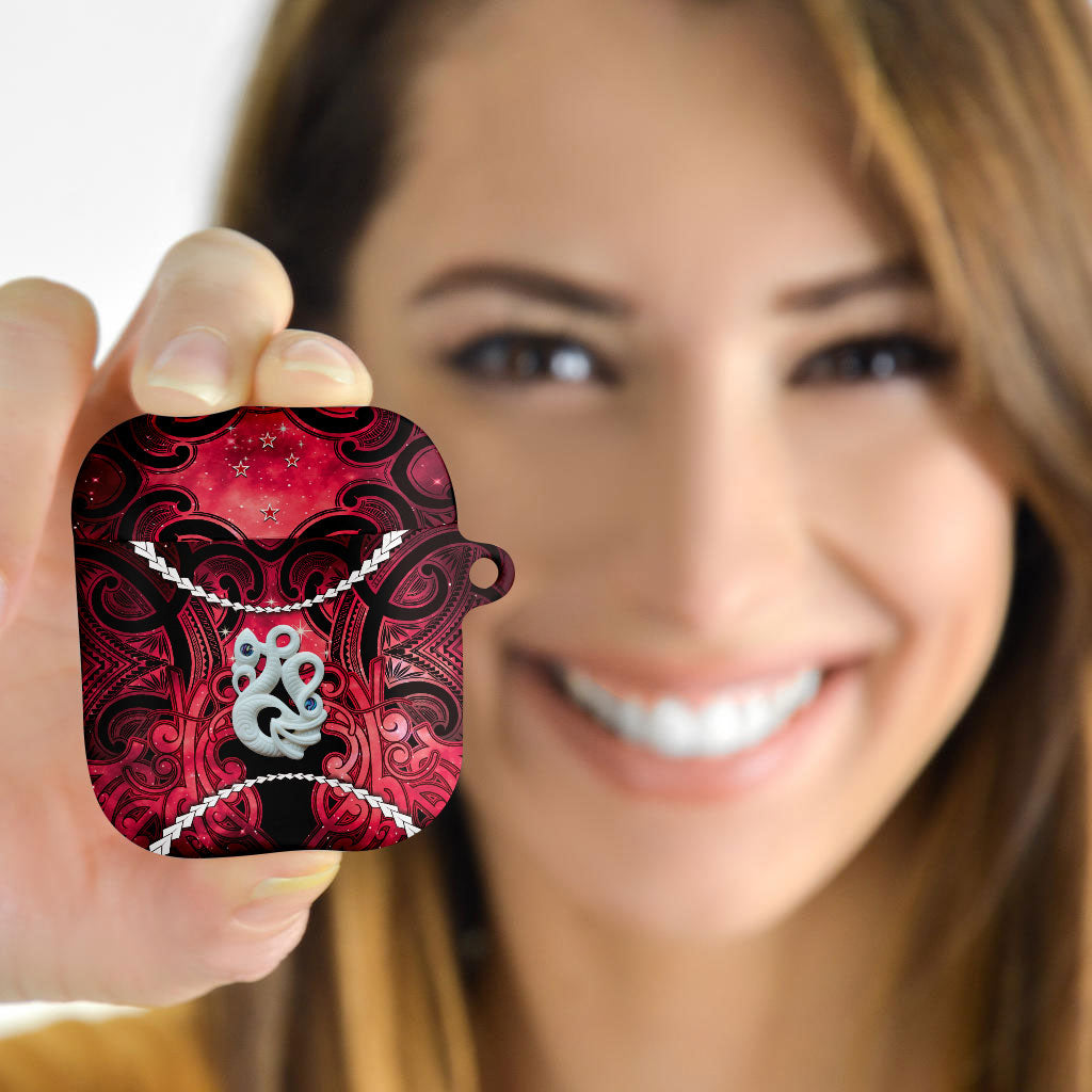 Maori Matariki Manaia Whero AirPods Case Maori Kowhaiwhai Pattern Galaxy