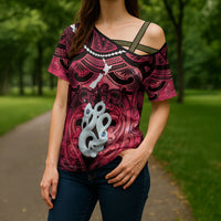 Personalised Maori Matariki Manaia Whero Cross Shoulder Shirt Maori Kowhaiwhai Pattern Galaxy