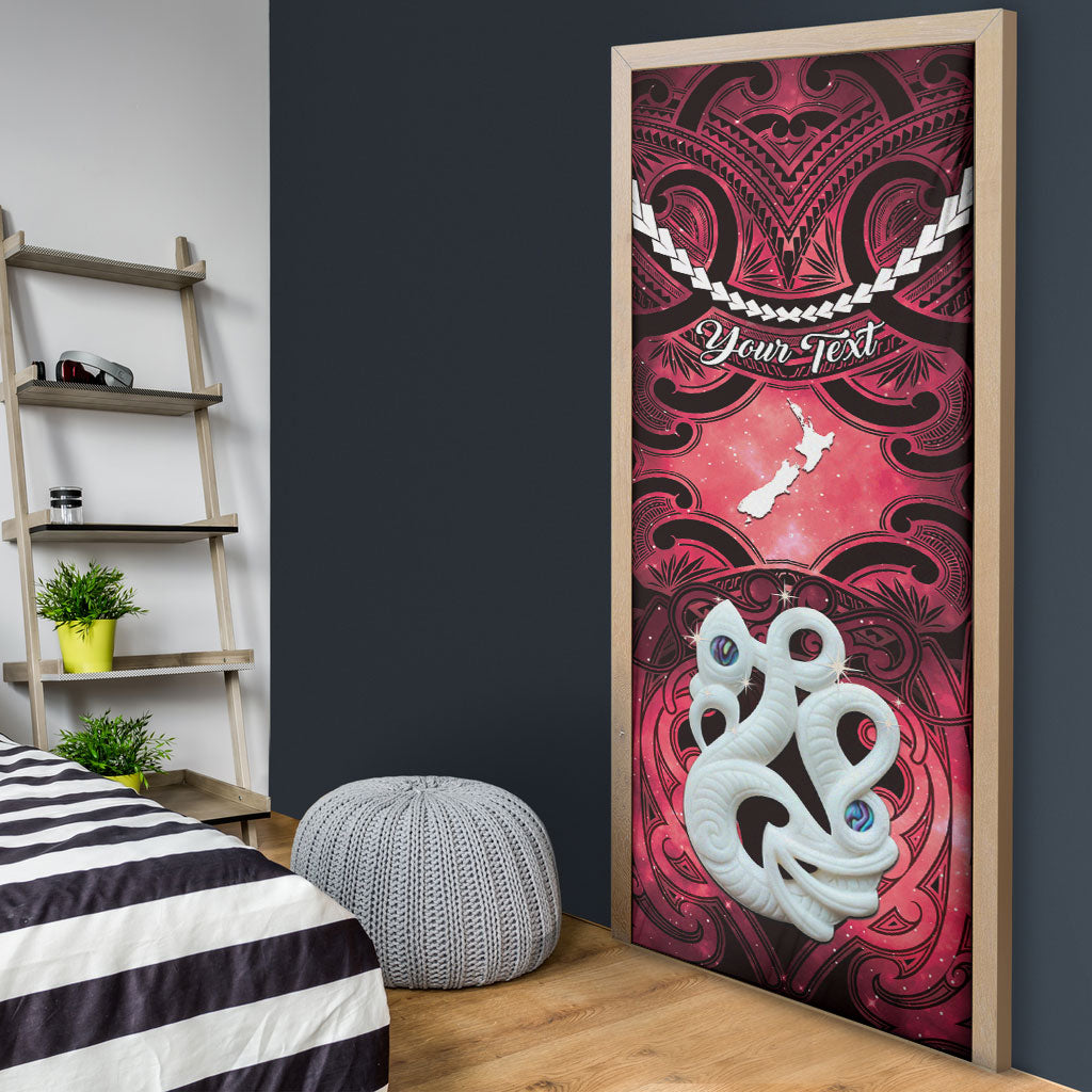 Personalised Maori Matariki Manaia Whero Door Cover Maori Kowhaiwhai Pattern Galaxy LT01 - Polynesian Pride