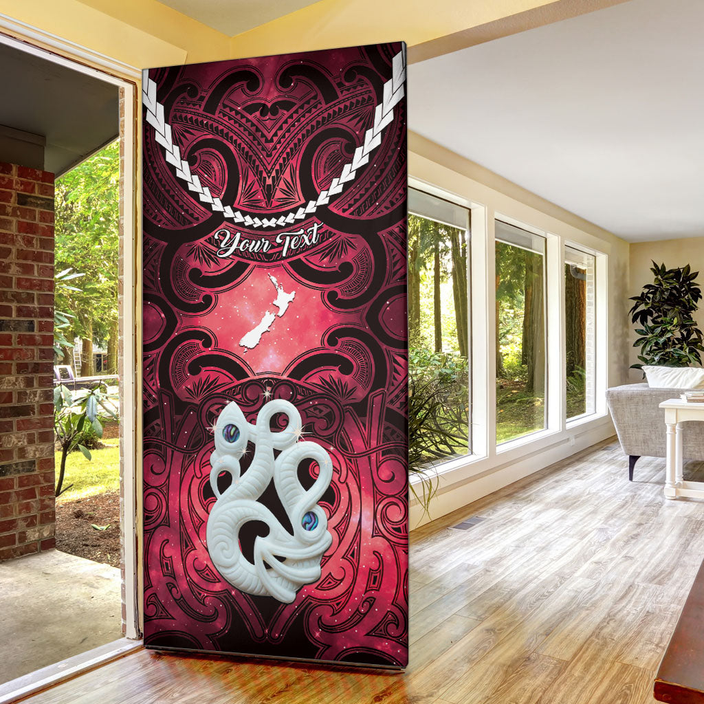 Personalised Maori Matariki Manaia Whero Door Cover Maori Kowhaiwhai Pattern Galaxy LT01 - Polynesian Pride