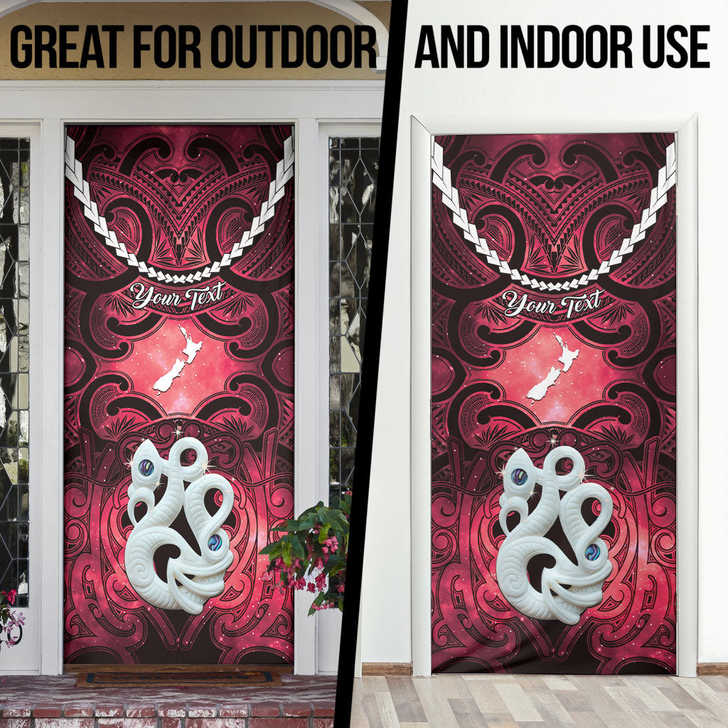 Personalised Maori Matariki Manaia Whero Door Cover Maori Kowhaiwhai Pattern Galaxy LT01 - Polynesian Pride