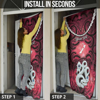 Personalised Maori Matariki Manaia Whero Door Cover Maori Kowhaiwhai Pattern Galaxy LT01 - Polynesian Pride