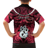 Personalised Maori Matariki Manaia Whero Family Matching Long Sleeve Bodycon Dress and Hawaiian Shirt Maori Kowhaiwhai Pattern Galaxy LT01 - Polynesian Pride
