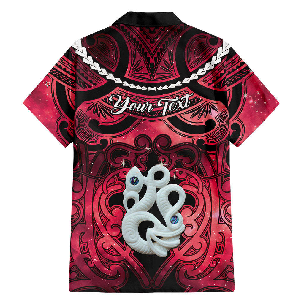 Personalised Maori Matariki Manaia Whero Family Matching Off The Shoulder Long Sleeve Dress and Hawaiian Shirt Maori Kowhaiwhai Pattern Galaxy LT01 - Polynesian Pride