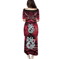 Personalised Maori Matariki Manaia Whero Family Matching Puletasi and Hawaiian Shirt Maori Kowhaiwhai Pattern Galaxy LT01 - Polynesian Pride