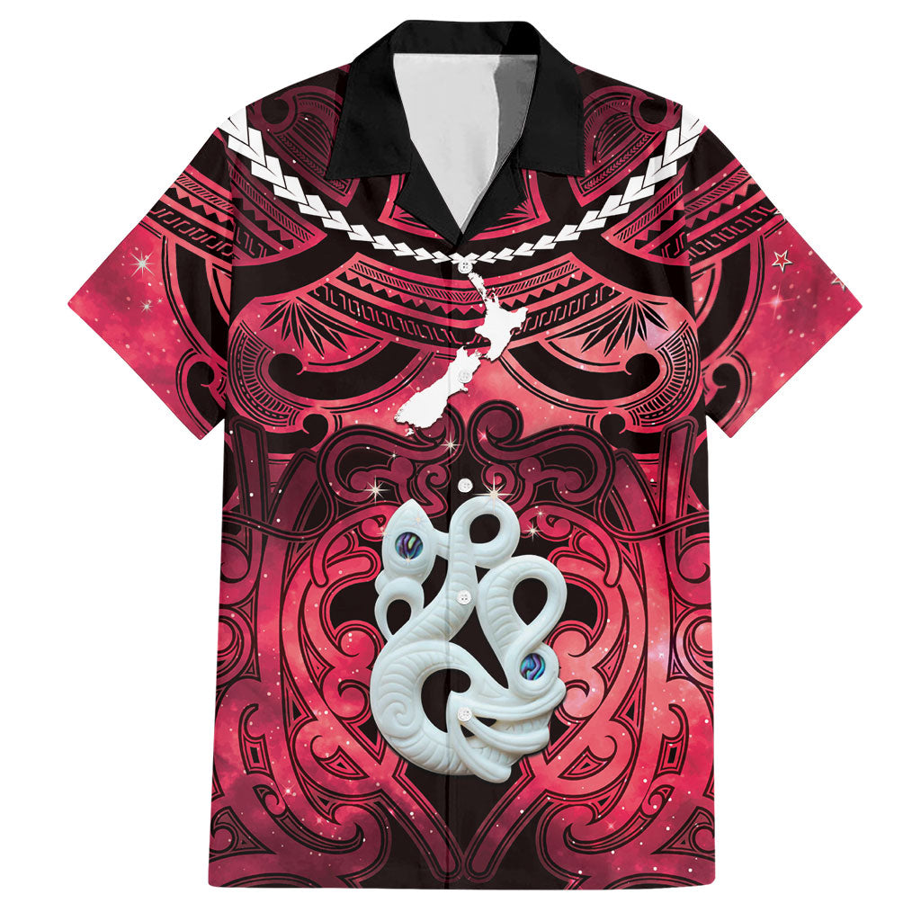 Personalised Maori Matariki Manaia Whero Hawaiian Shirt Maori Kowhaiwhai Pattern Galaxy