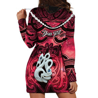 Personalised Maori Matariki Manaia Whero Hoodie Dress Maori Kowhaiwhai Pattern Galaxy