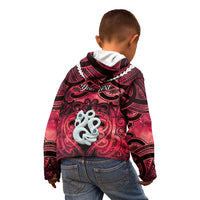 Personalised Maori Matariki Manaia Whero Kid Hoodie Maori Kowhaiwhai Pattern Galaxy LT01 - Polynesian Pride
