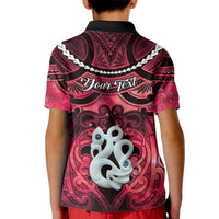 Personalised Maori Matariki Manaia Whero Kid Polo Shirt Maori Kowhaiwhai Pattern Galaxy
