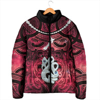 Personalised Maori Matariki Manaia Whero Padded Jacket Maori Kowhaiwhai Pattern Galaxy