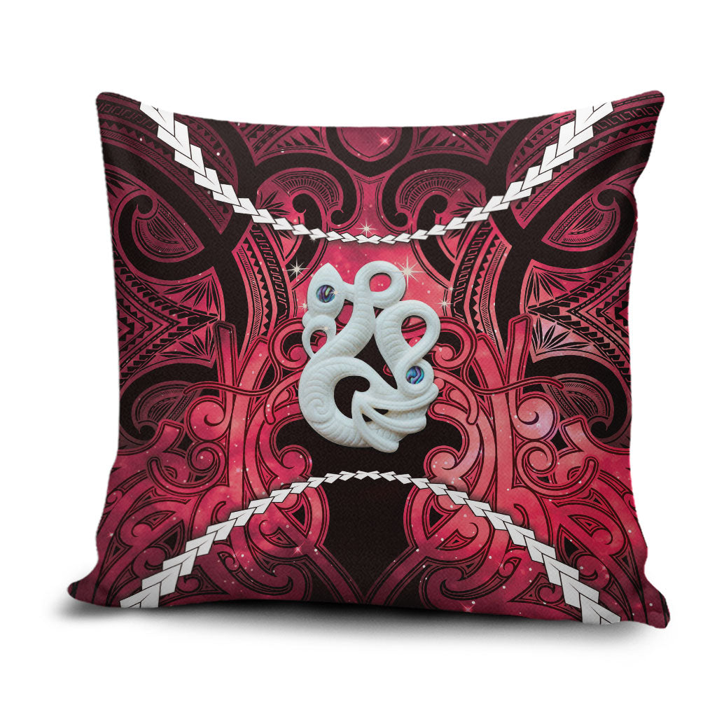 Maori Matariki Manaia Whero Pillow Cover Maori Kowhaiwhai Pattern Galaxy
