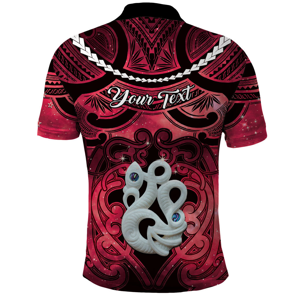 Personalised Maori Matariki Manaia Whero Polo Shirt Maori Kowhaiwhai Pattern Galaxy