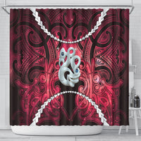 Maori Matariki Manaia Whero Shower Curtain Maori Kowhaiwhai Pattern Galaxy LT01 - Polynesian Pride