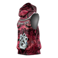 Personalised Maori Matariki Manaia Whero Sleeveless Hoodie Maori Kowhaiwhai Pattern Galaxy