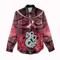 Personalised Maori Matariki Manaia Whero Women Casual Shirt Maori Kowhaiwhai Pattern Galaxy LT01 - Polynesian Pride