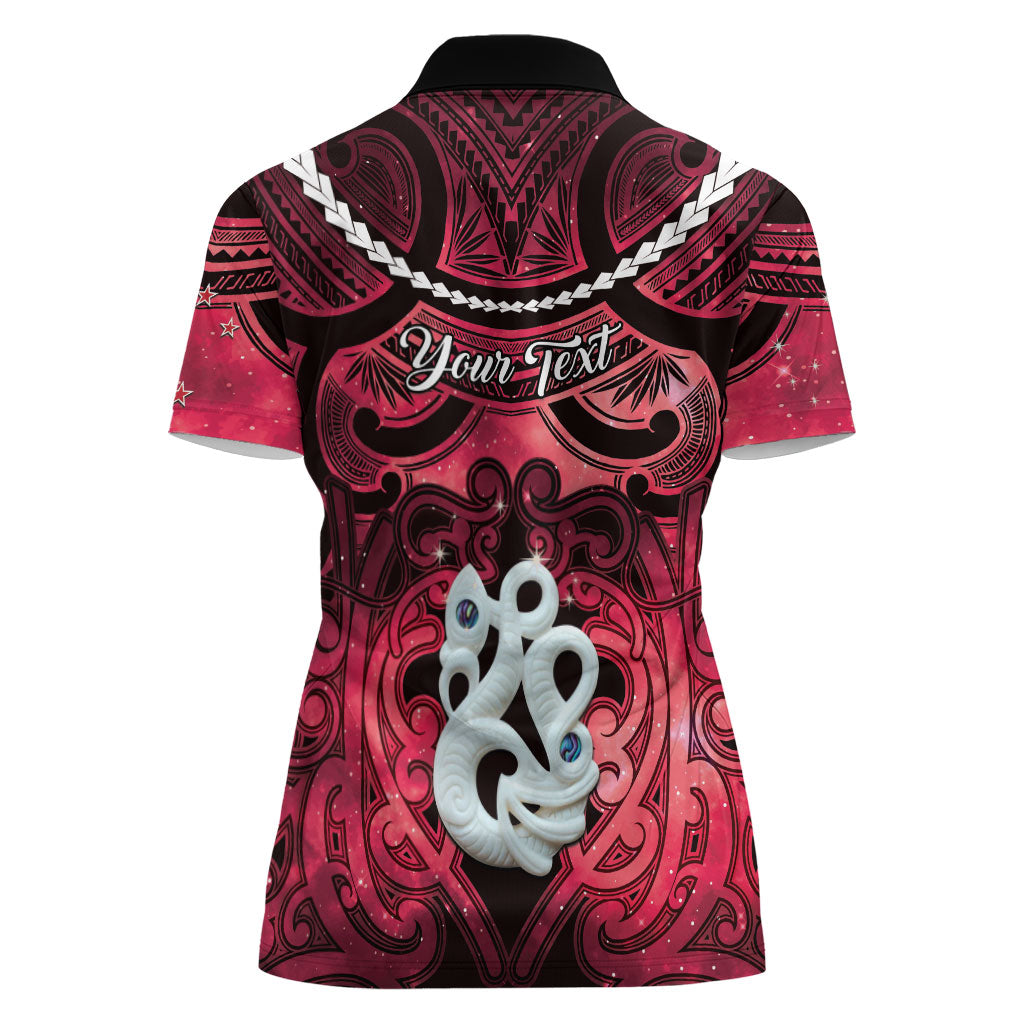 Personalised Maori Matariki Manaia Whero Women Polo Shirt Maori Kowhaiwhai Pattern Galaxy LT01 - Polynesian Pride