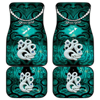 Personalised Maori Matariki Manaia Turquoise Car Mats Maori Kowhaiwhai Pattern Galaxy