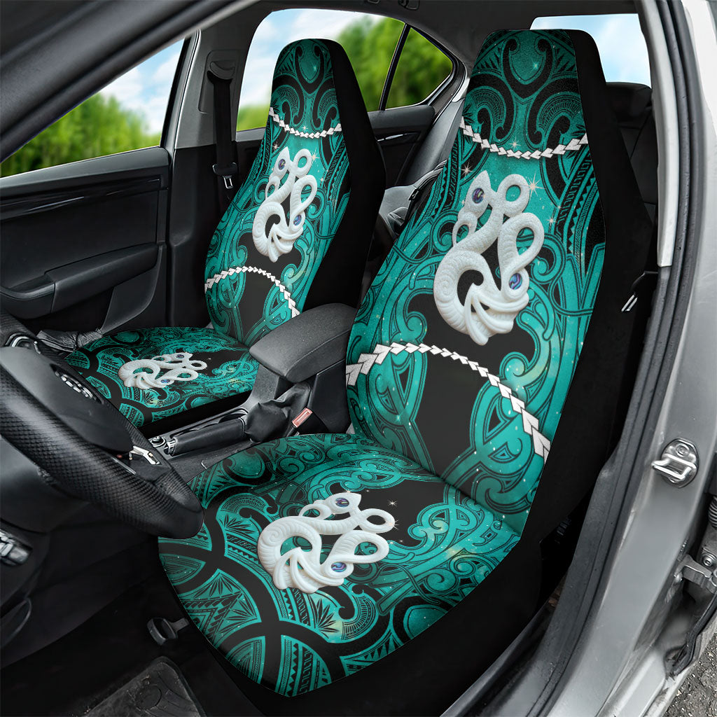 Maori Matariki Manaia Turquoise Car Seat Cover Maori Kowhaiwhai Pattern Galaxy