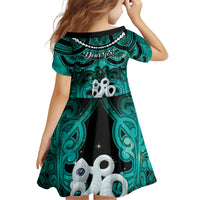 Personalised Maori Matariki Manaia Turquoise Family Matching Tank Maxi Dress and Hawaiian Shirt Maori Kowhaiwhai Pattern Galaxy LT01 - Polynesian Pride